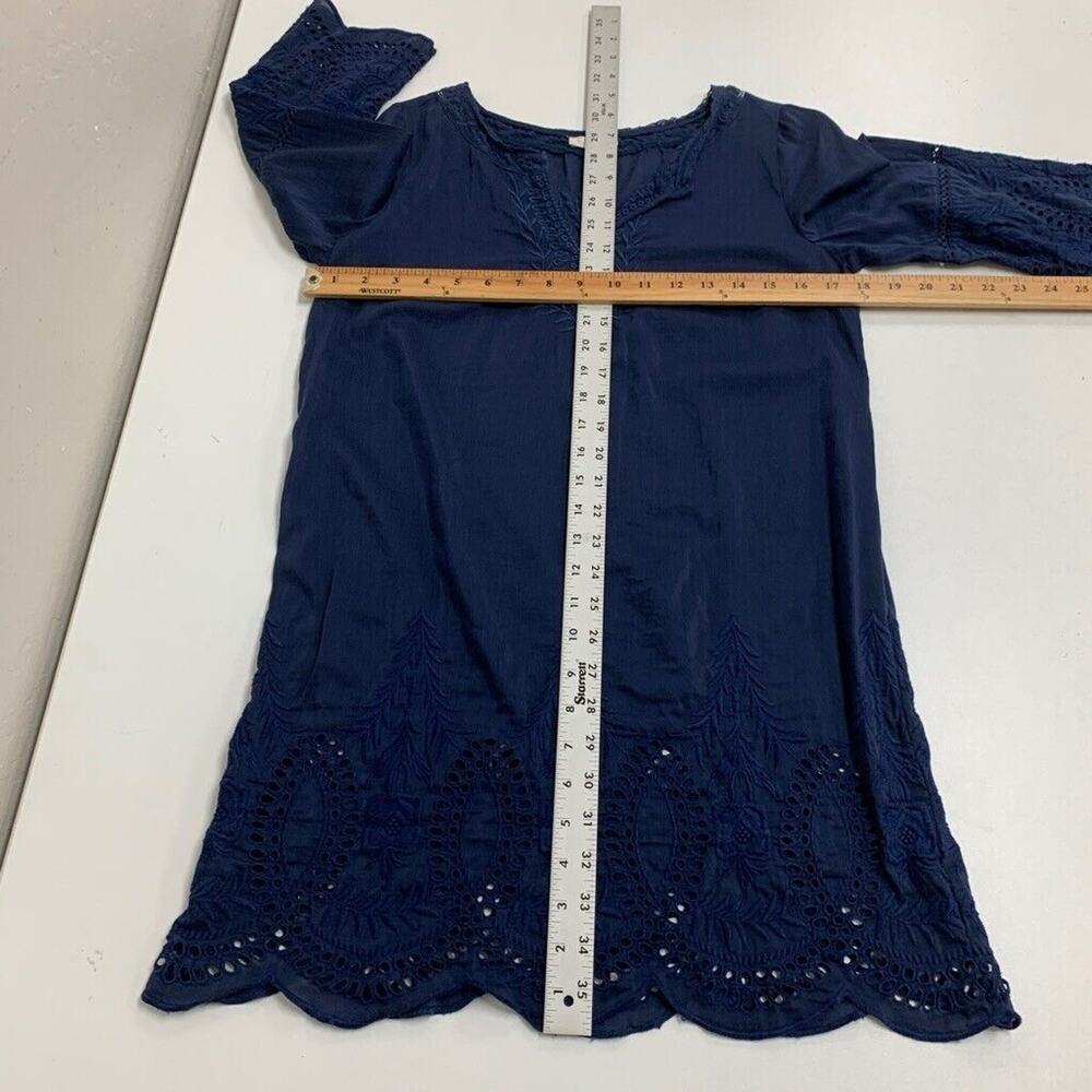 Joie Tunic Womens XS Extra Small Blue Marne Split Neck Embroidered Eyelet Top - Picture 10 of 12
